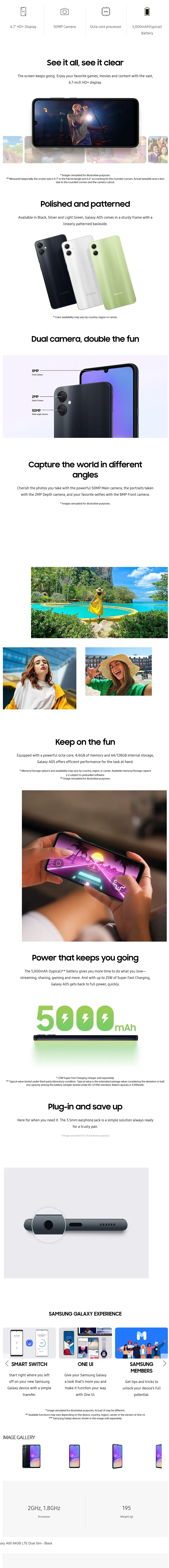 Samsung Galaxy A05 desc
