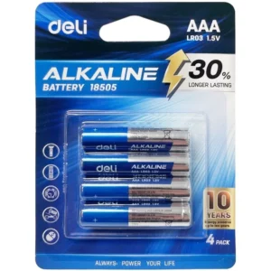 Deli 1.5V AAA Alkaline Battery - 4 Pack