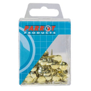 Parrot Drawing Pins Brass (Boxed Pack 100)