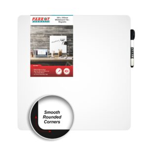 Parrot Magnetic Whiteboard Tile 355 by 355mm - White