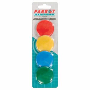 Parrot Magnets Circle (4 Per Card - Assorted - Size: 40mm)