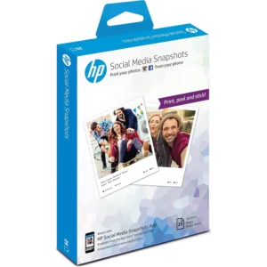 HP W2G60A, 10 x 13 cm, Social Media Snapshots Removable Sticky Photo Paper, 265 gsm, 25 Sheets, White